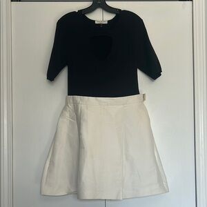HALSTON - Elegant Black and Cream Skirt
